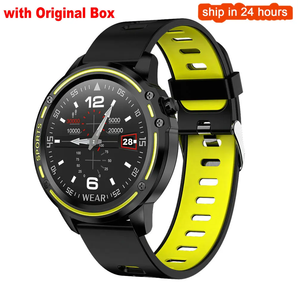black with green L8 мужские умные часы с ЭКГ PPG IP68 Водонепроницаемые часы Reloj Hombre режим SmartWatch кровяное давление сердечный ритм спортивные фитнес-часы - Цвет: black with green