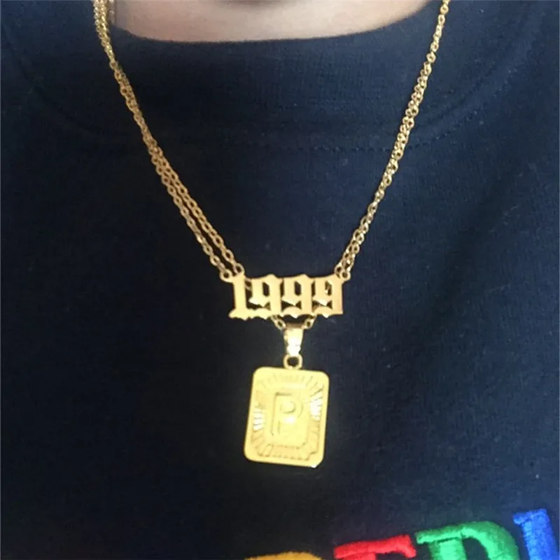 Ожерелье с надписью A-Z Initial для женщин и мужчин готические ювелирные изделия