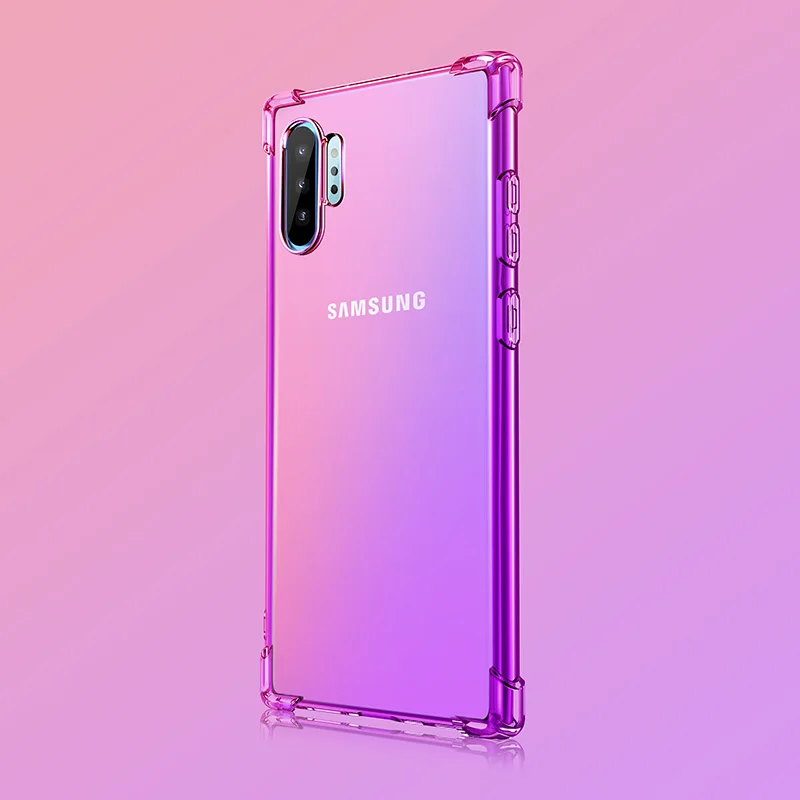 Градиент защитный силиконовый чехол для samsung Galaxy Note 10 9 8 S8 S9 S10 плюс S7 край A80 A70 A60 A50 A40 A30 A20 A10E корпус телефона
