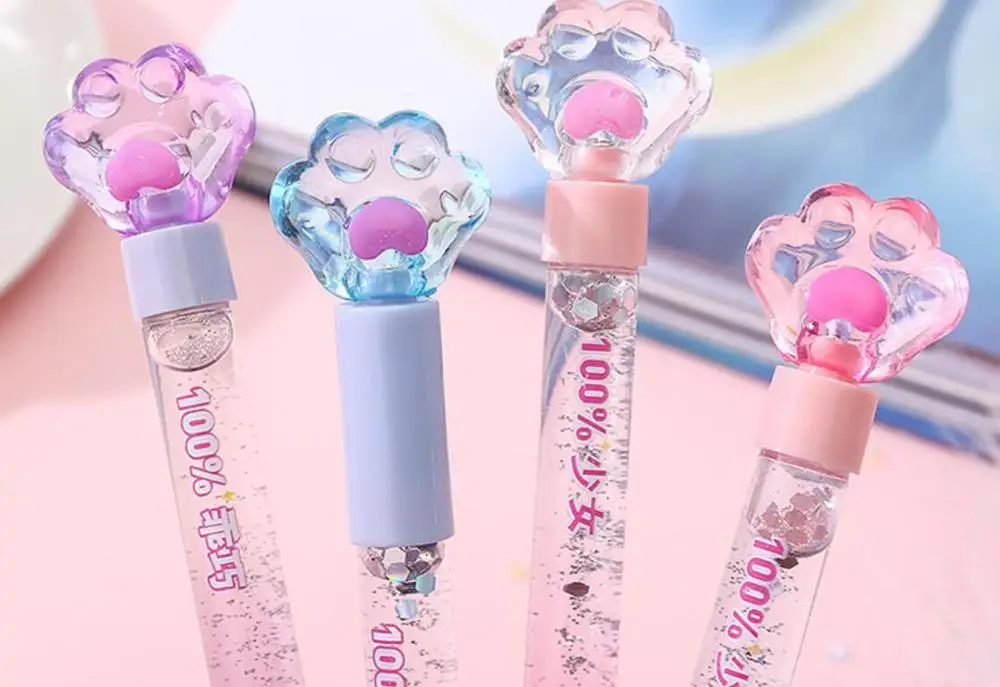 Милая креативная гелевая чернильная ручка с кошачьей лапой кавайная черная