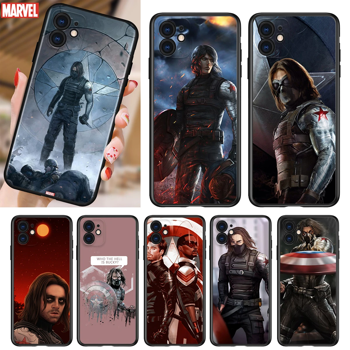 Мягкий ТПУ классный Зимний Солдат Марвел для Apple iPhone 12 11 SE XS XR X 7 8 6 5 S mini Plus Pro MAX 2020