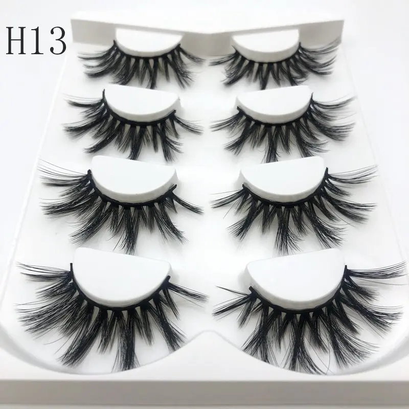 Buzzme 4 пары натуральные накладные ресницы длинный макияж 3D Искусственные норковые