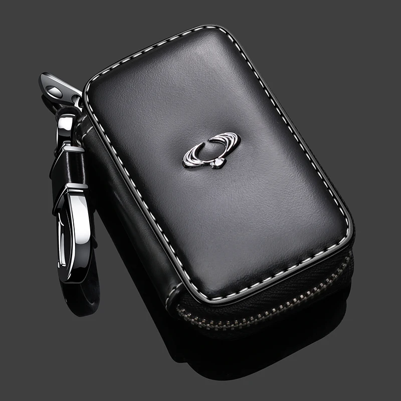 

Leather Car Key Case With Car Logo Cover For Ssangyong Tivoli Tivolan Actyon Kyron Rexton Korando Smart Key Remote Key Cover