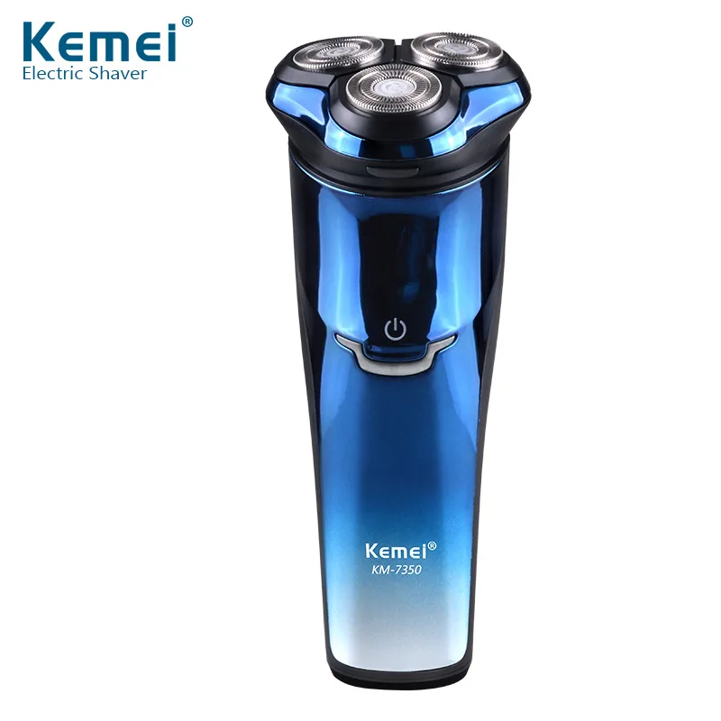 Kemei электробритва KM-7350 электрическая Вращающаяся бритва перезаряжаемая Тройная