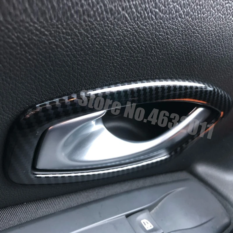 Для Renault Captur 2013- ABS карбоновое волокно дверь Внутренняя встроенная ручка чаша рамка лампа крышка палка отделка автомобиля Стайлинг 4 шт