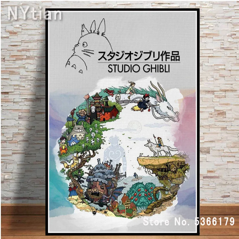 Плакат NT333 печать горячее раскрытое призраком студийное изображение ghilii Totoro
