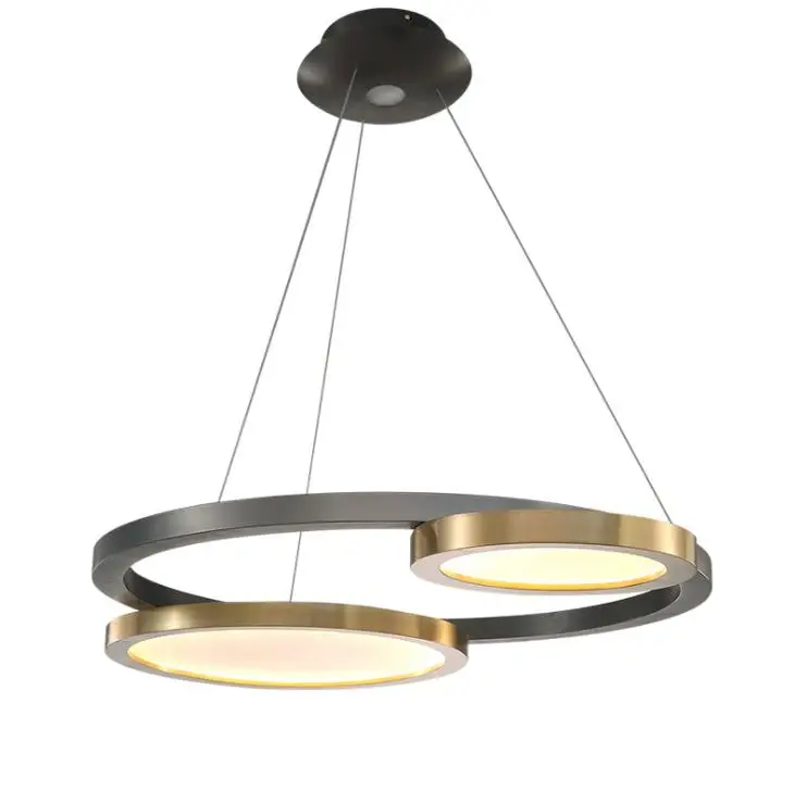 

Postmodern stainless steel disc dining room chandelier American living room bedroom office led Chandelier