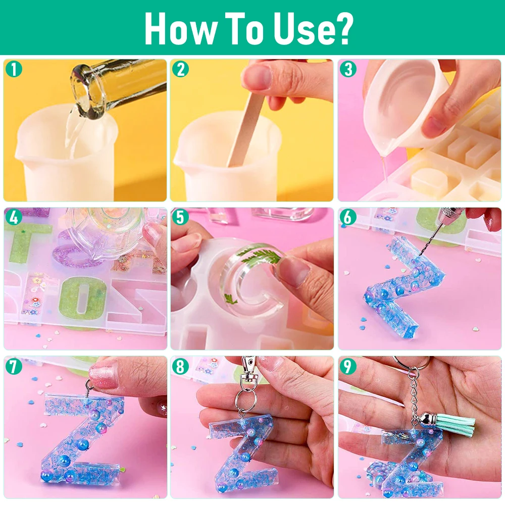 194 шт Алфавита Смолы силиконовые формы набор литья буквы номер эпоксидной для