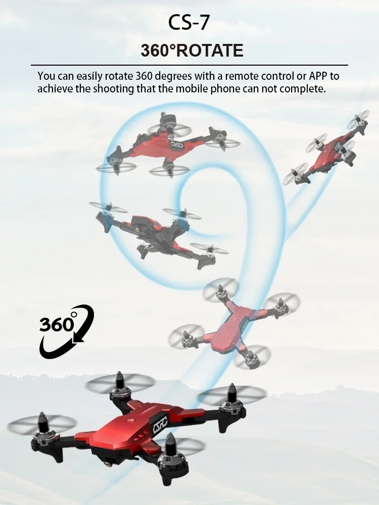 Новый CS7 GPS Дрон с 4K двойной камерой Wi Fi Fpv складной Квадрокоптер поддержкой