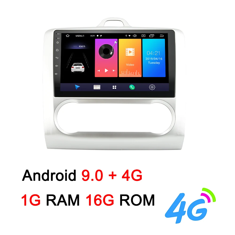 9inch Android 9.0 4G Navivox 2 Din Android 8,1/9,0 Автомобильный мультимедийный gps навигатор для Ford Focus 2 3 2004-2011 Exi MT с WiFi Автомобильный DVD Радио стерео - Цвет: 9inch Android 9.0 4G