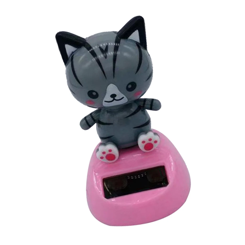 

Cute Cartoon Solar Powered Dancing Shaking Cat Shape Car Ornament Home Office Swinging Toy Black Cat