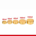 30 шт. Золотая алюминиевая банка 50 мл 60 мл 100 мл 150 мл золотые чайные банки свечи Косметическая алюминиевая коробка