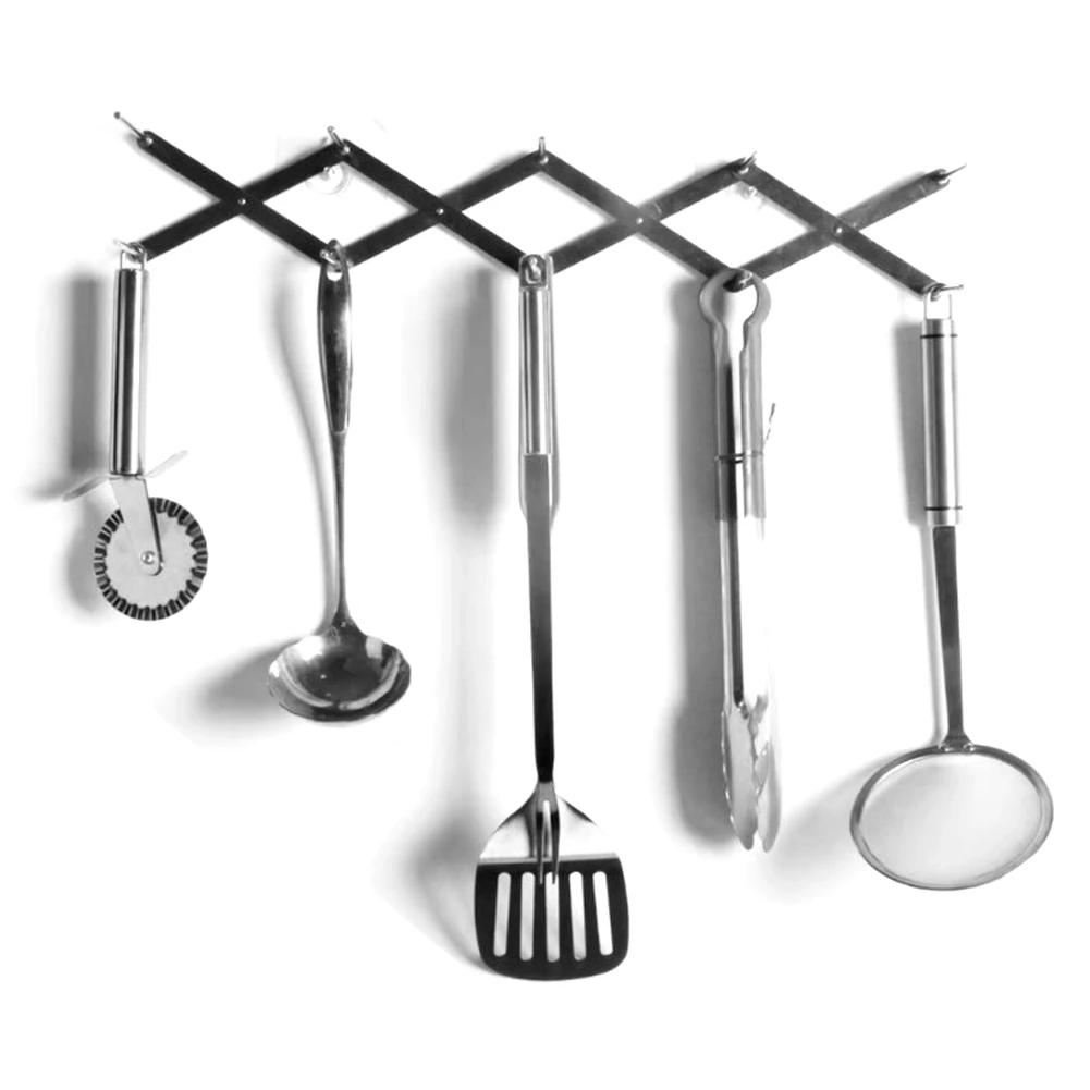 4 Sectional Adjustable Extended Kitchen Utensil Organizer Stainless Steel Spoon Holder Storage Rack Pot Lid Plate | Дом и сад