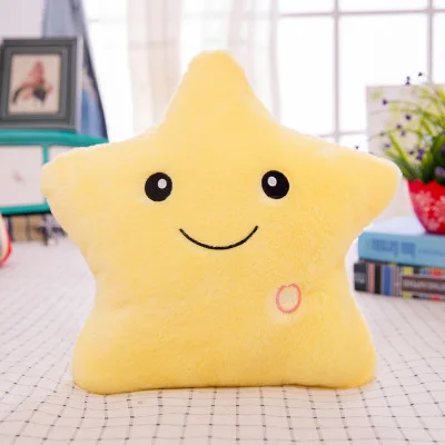 Yellow Star VILEAD светодиодный мигающий PP хлопок мягкая плюшевая игрушка Смайлик Подушка для сна декоративные подушки для дивана - Color: Yellow Star