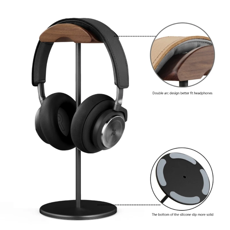 

Headset Stand Walnut Wood & Aluminium Alloy Gaming Headset Holder with Solid Heavy Base for All Headphone Sizes