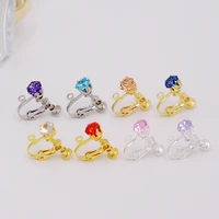 18k gold plated u shaped adjustable screw clip with zirconium free ear hole clip accessories diy earrings 10 bag