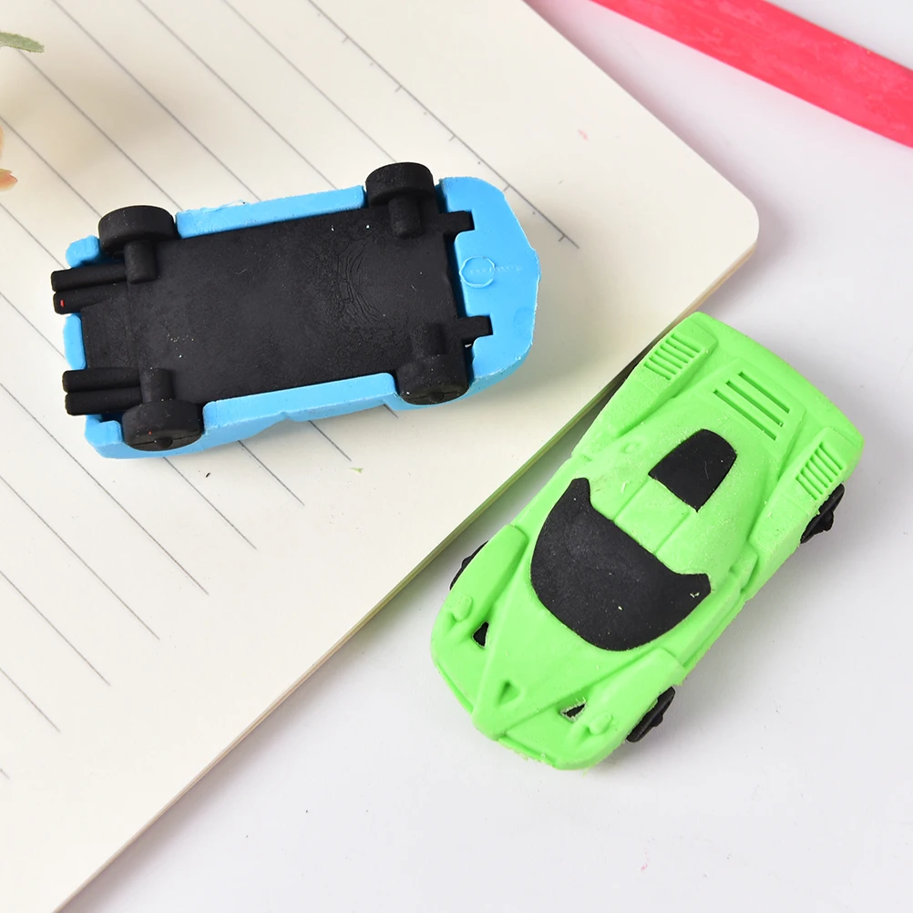 1 шт 3D маленький автомобиль резиновый ластик канцелярские подарки для детей