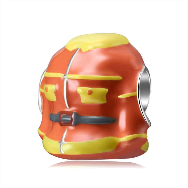 

100% Authentic 925 Sterling Silver Beads Fire Clothing Orange Enamel Charms Fit Original AIE Charm Bracelets DIY Jewelry