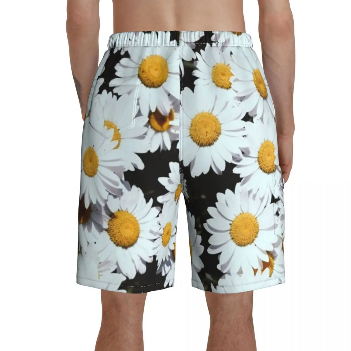 

Daisy Board Shorts Pattern Beach Swimming Trunks Polyester Men Swim Trunks