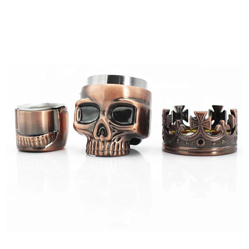 King Skull Manual Mill Smoke Detectors Metal Tobacco Spice Grinder Crusher Pollen Catcher Smoking Accessories | Дом и сад