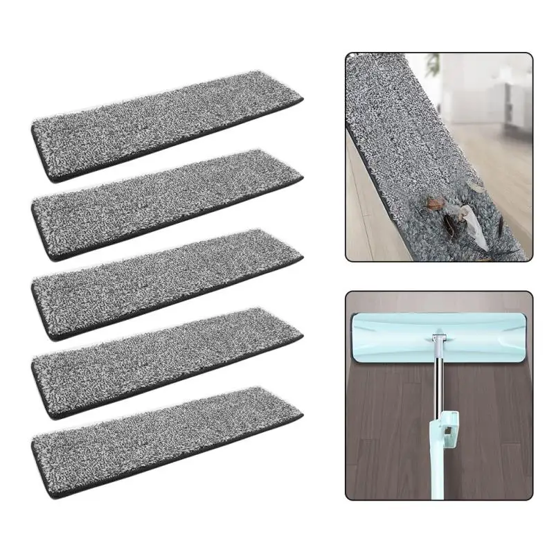 

Reusable Microfiber Pad Washable Mop Heads Flat Mop Replacement Pads Wet Dry Floor Cleaning Tools For Squeeze Flat Mop kitchen