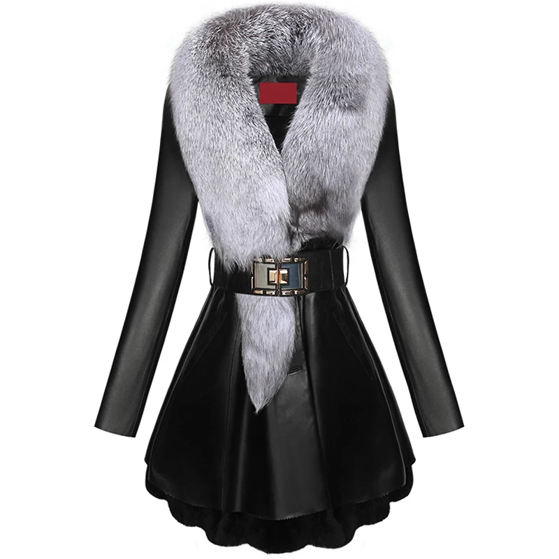 KMETRAM куртка из натуральной кожи зимнее пальто женский пуховик с воротником