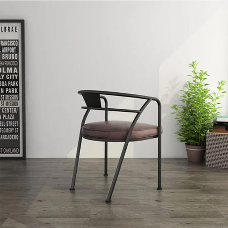 Старая железная подставка для ресторана кафе бара стул отдыха с коричневой