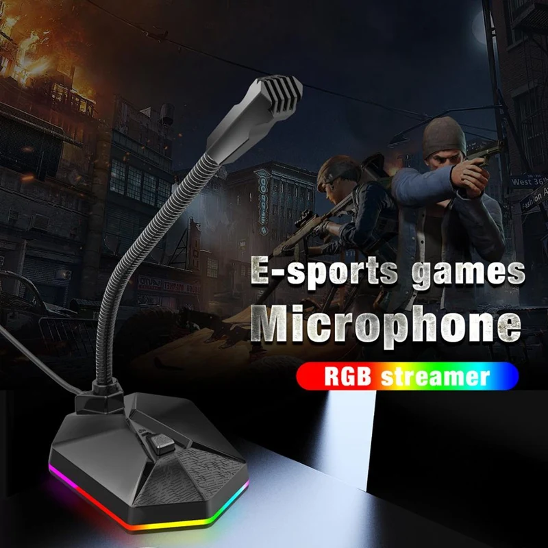 Desktop Capacitive 360 degree Omnidirectional Pickup RGB USB Microphone for Voice Video Chat Conference Lecture | Электроника
