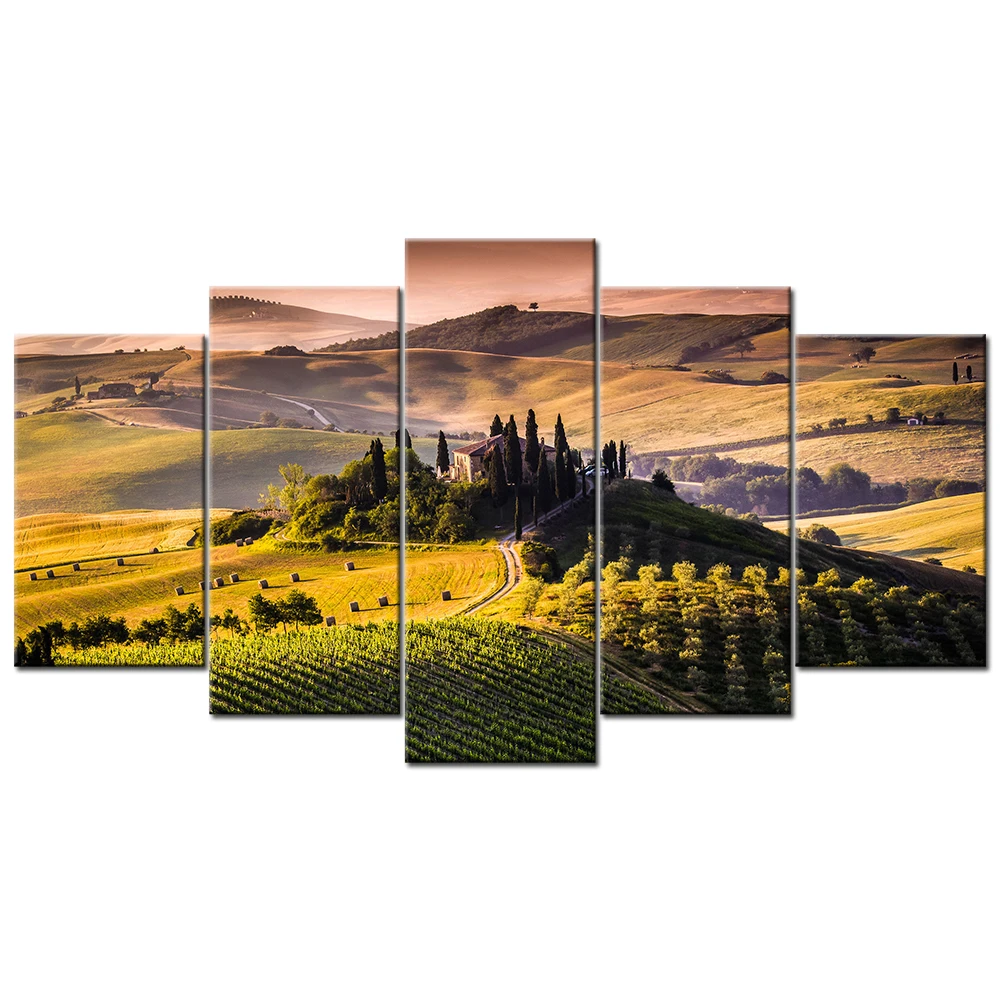 

HD печатает фотографии 5 шт. Тоскана Италия картины на холсте с изображением пейзажа Wall Art Для Гостиная домашний декор Плакаты рамки