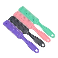 12 pcslot 4 color hair razor grooming comb with blades for trimming thinning for hairdressing diy