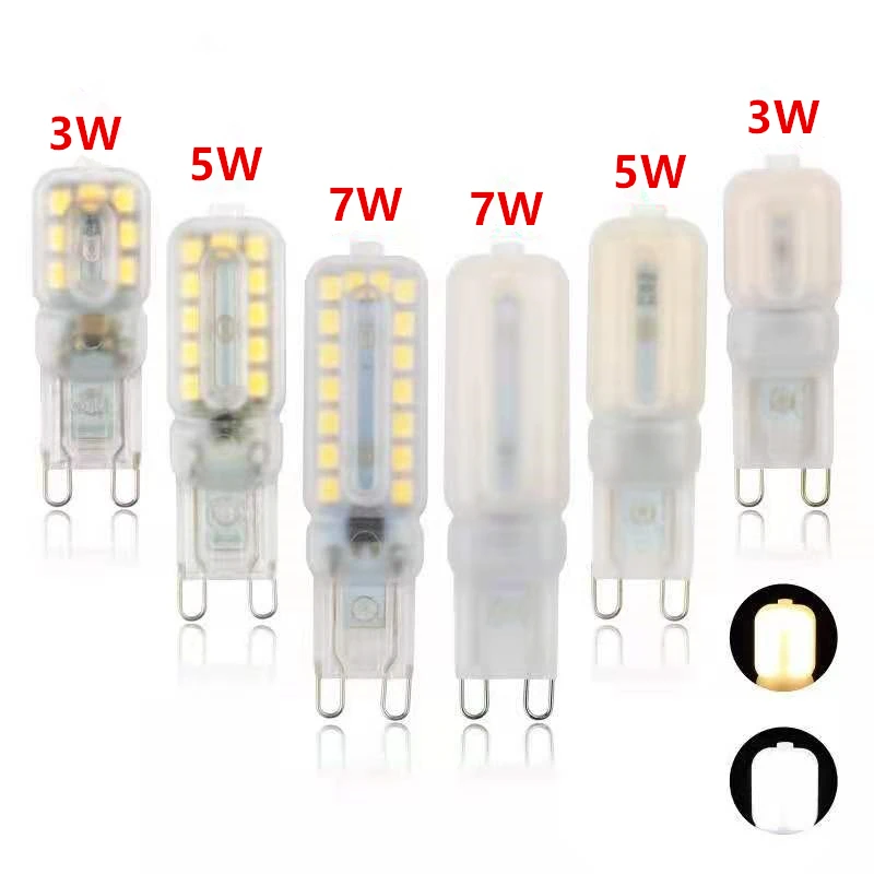 Bombilla LED regulable de 3W, 5W, 7W, G9, CA de 110V/220V, SMD2835, foco de iluminación, reemplazo de lámpara halógena de 20w y 30w, 10 Uds.