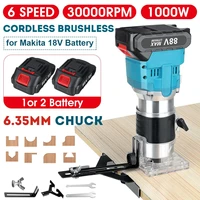 brushless cordless electric trimmer hand trimmer engraving slotting trimming carving machine wood router for makita 18v battery