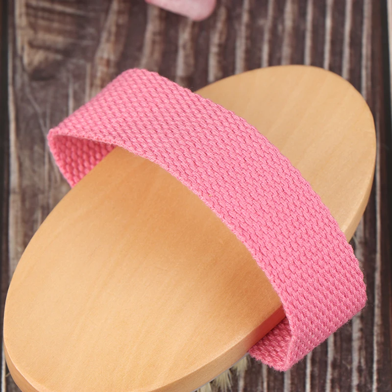 Щетка для сухого тела натуральная щетина кабана Органическая щетка сухой кожи из