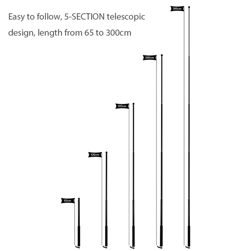 Живое оборудование микрофон для прямой трансляции 300 см телескопический полюс