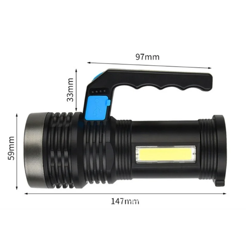 powerful led work lamp waterproof cob flashlight portable hand light usb work light torch with side light searchlight free global shipping
