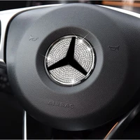 car steering wheel emblem 3d rhinestone logo sticker with diamond decoration for mercede benz abceglaclaglcglkgle series