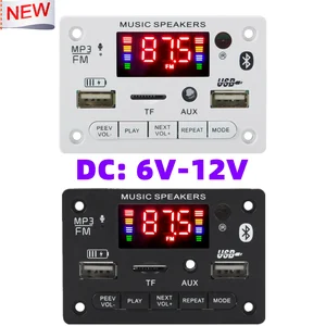Модуль платы декодирования MP3, 6 в, 12 В, Bluetooth 5,0, беспроводной Автомобильный USB MP3-плеер, слот для карт TF, USB, FM, с микрофоном, управление громкой связью