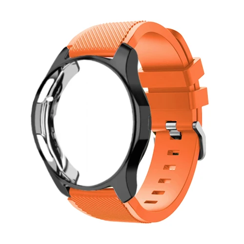 Emma Orange 23 Ремешок+ чехол для samsung gear S3 Frontier S2 ремешок Galaxy watch 46 мм 42 м 20 22 мм ремешок для часов все вокруг защитные часы аксессуары - Цвет ремешка: Emma Orange 23