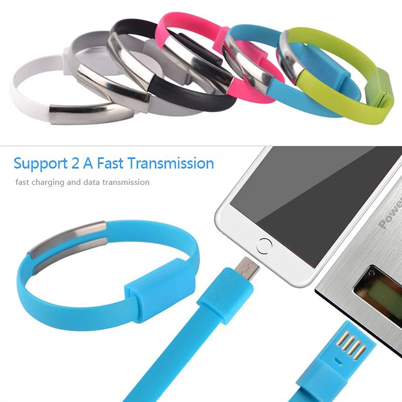 Уличный цветной мини браслет Micro USB зарядное устройство кабель для зарядки и