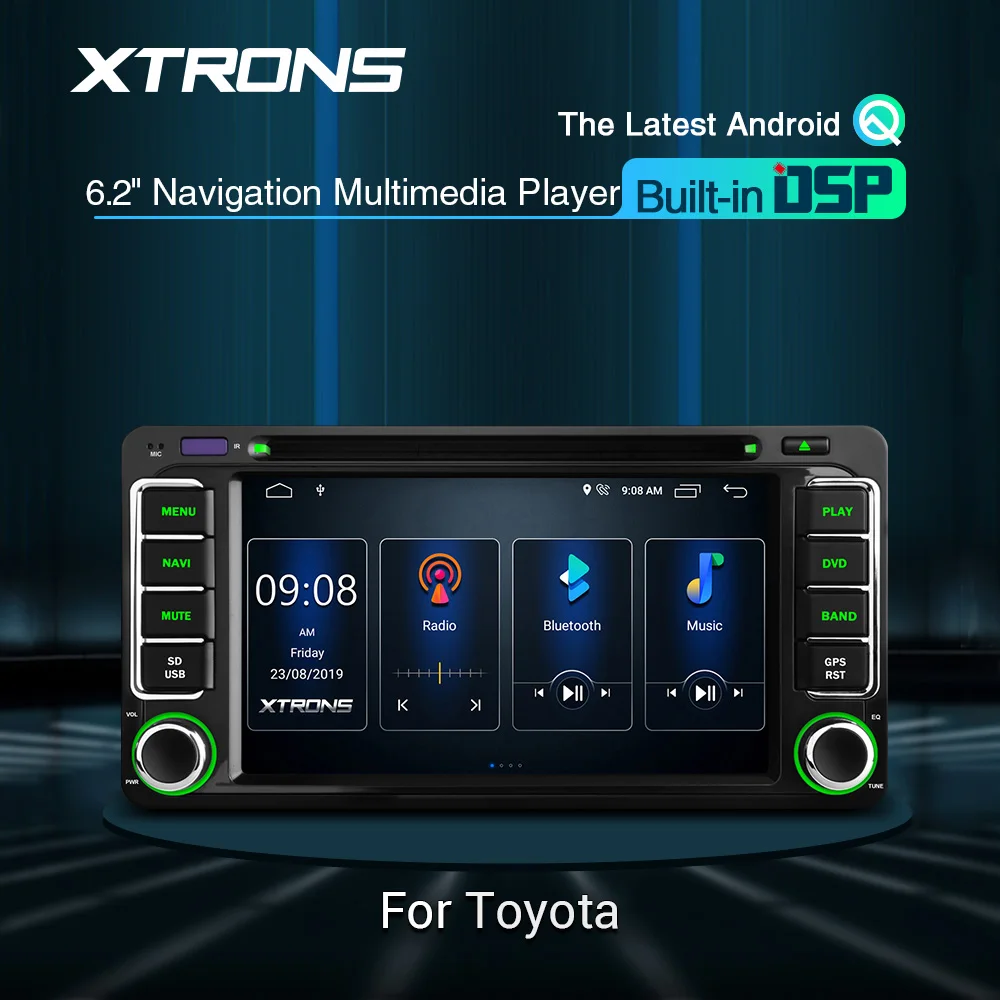 XTRONS 6 2 &quotВстроенный DSP новейшей ОС Android GPS навигации мультимедийный плеер для Toyota
