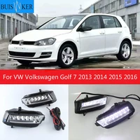 1 set led daytime running light car accessories 12v drl fog lamp cover for vw volkswagen golf 7 2013 2014 2015 2016