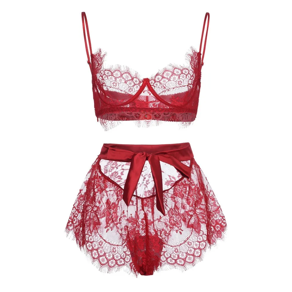 Женское атласное кружевное черно-белое кимоно интимная Пижама халат сексуальное