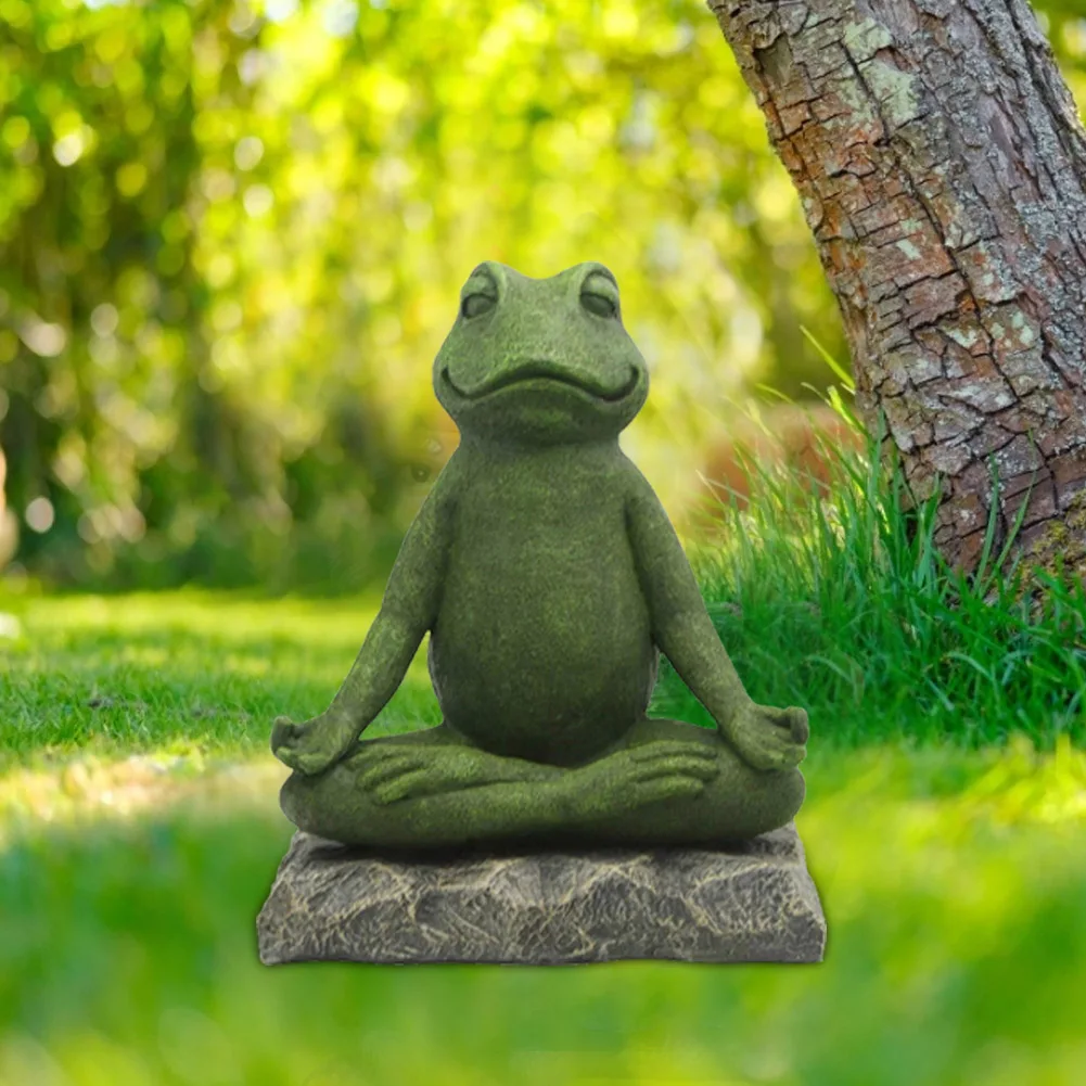 

Meditate Zen Buddhism Frog Statue Meditation Animal Frog Yoga Resin Craft Figurine Outdoor Garden Park Ornaments Decoration