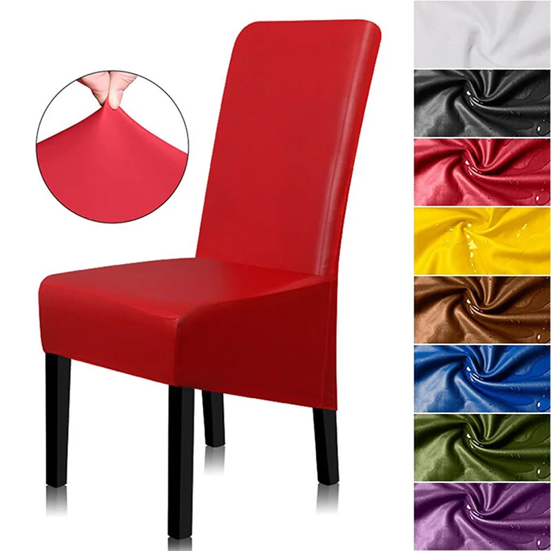 

Waterproof Chair Cover Solid ColorRemovable Stretch High Back For Sofa Armchairs Wedding Hotel Banquet 1/2/4/6 PCS