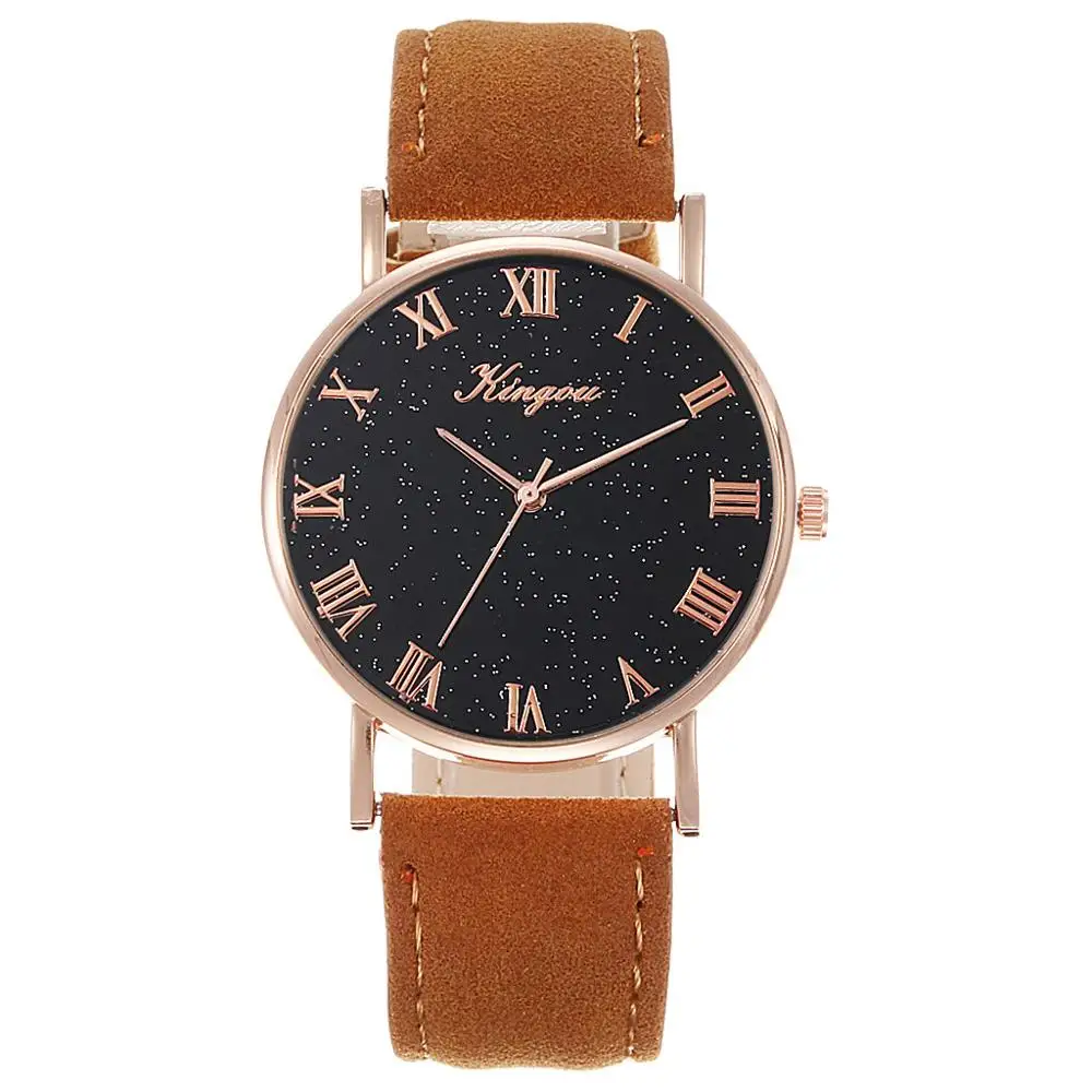 

Fashion Women Leather Belt Watch Starry Sky Geneva Simple Belt Watch