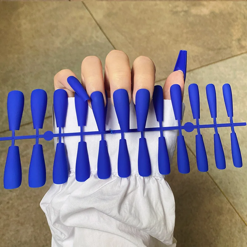 

24PCS/set Solid Color Matte Super Long Coffin False Nail Ballet Press on Nails Tips for Nails Art Artificial Fingernails Fake