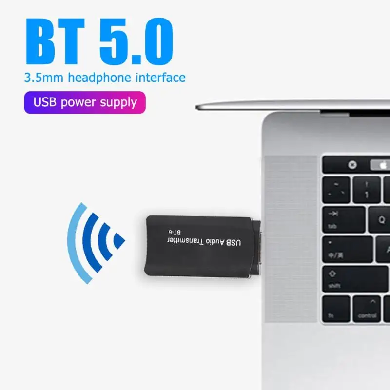 BT-6 2 в 1 Bluetooth 5,0 приемник передатчик беспроводной аудио адаптер переключение через штекер USB для ТВ ПК компьютер
