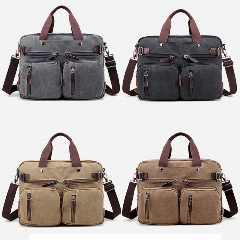 Мужской холщовый портфель Дорожный чемодан сумка мессенджер через плечо