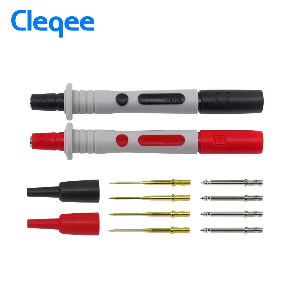 

Cleqee P8003 p8001 1 Набор 2 шт. мультиметр зонд Сменные позолоченные иглы многоцелевая тестовая ручка