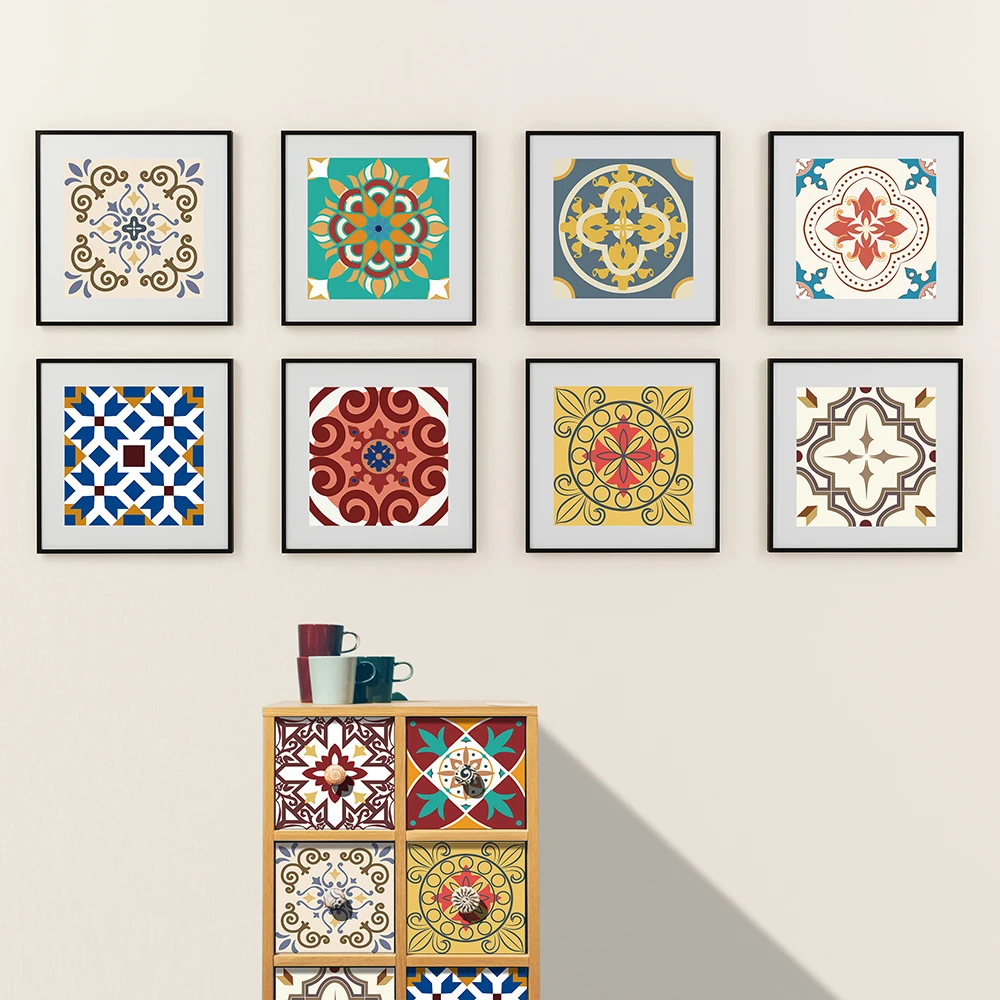 

10pcs Tile cabinet stickers oil-proof waterproof self-adhesive tiles renovation stickers TV background wall stickers
